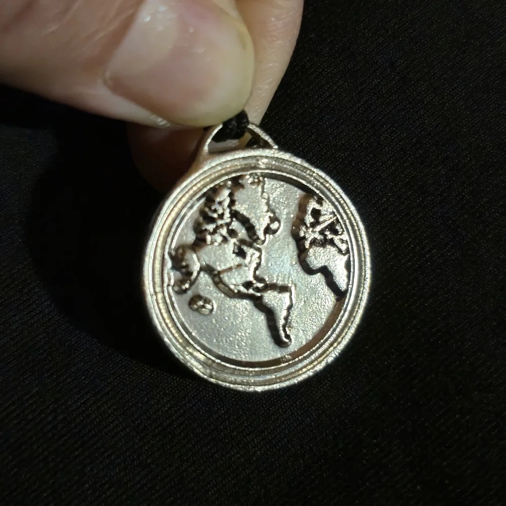 Silver‎ Map Pendant with 'Grace' Inscription